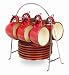 Imusa Espresso Set with Chrome Rack, 12 Piece, Red