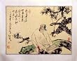 Scholar Playing a Qin - Original Hand Painted Watercolor Art on Rice Paper