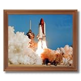 NASA Space Shuttle Discovery Launch Pad Photo Wall Picture Oak Framed Art Print