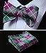 SetSense Men's Plaid Jacquard Woven Self Bow Tie Set