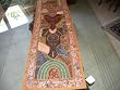 Burnt Orange Sari Table Runner Patchwork Tapestry Beaded Wall Hanging Art 70