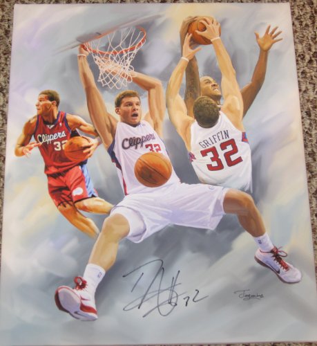 Blake Griffin Los Angeles Clippers Autographed 20x24 Canvas Painting Coa Matching Numbers Rare