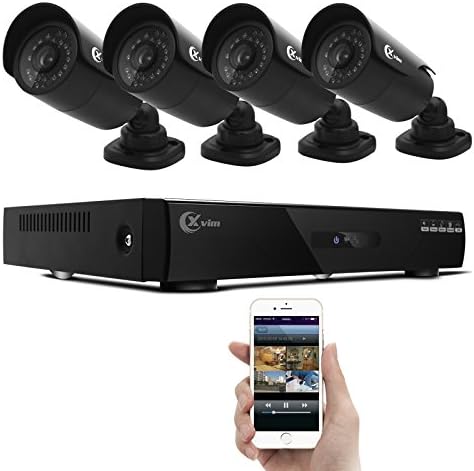 XVIM HDMI Surveillance Camera Kit with 8 Channel DVR and 4 x 900TVL Indoor/Outdoor Night Vision IR Cameras (Black)