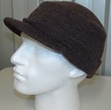 Beechfield jeep peaked army style beanie Heather Chocolate Brown