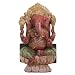 Hand Carved Red Wooden Ganesh Statue