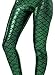 Green Mermaid Leggings for Women Halloween Leggings Stretch Ankle Length L