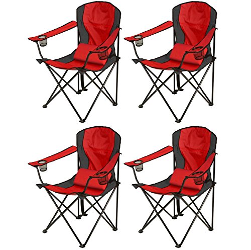 4 Coleman Camping Outdoor Oversized Jumbo Quad Chairs W Pillow