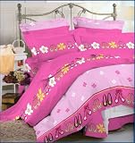 Twin 100% Cotton Pink Printing Duvet Covers Set with Pillow Case