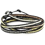 Chan Luu Multi Plated And Silver Bead Black Le