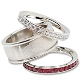 Ohio State Logo Crystal Stacked Ring Set