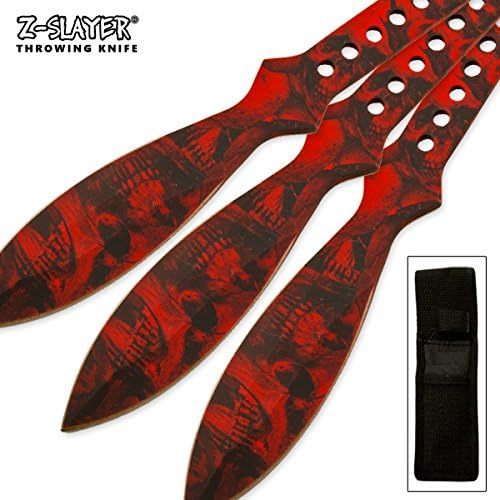 Red Scare Throwing Knife Set 3 PC Killer Thrower Knives Set