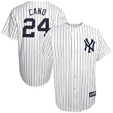 MLB Majestic Robinson Cano New York Yankees #24 Youth Replica Screen Jersey - White Pinstripe (Large)