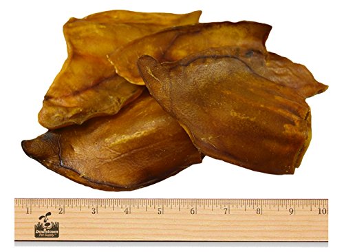 100% Natural, JUMBO Pig Ears, FDA & USDA Certified, Dog Treats Chew, (Size: 10 Pack), by Downtown Pet Supply (TM)