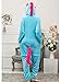 Adult Onesie Pajamas for Women Sleepsuit Costume Animal Blue Unicorn S