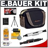 Eddie Bauer Channel Series Compact Digital Camera Case + Lenspen Digi-Klear Cleaning System + Tripod + Accessory Kit for Nikon Coolpix, Canon Powershot, Pentax Optio, Olympus Stylus, Fuji Finepix, Kodak Easyshare, Casio, Samsung and Sony Cyber-Shot Digital Cameras