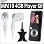 Coby MP610-4G 4GB Color Display Flash MP3 Player Radio Bundle With Coby CVE92 Super Bass Digital Stereo Earphones & Nite Ize Curvyman Cord Supervisor Organizer