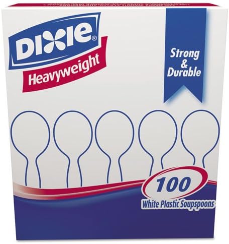 Wholesale CASE of 25 - Dixie Foods Heavyweight Styrene Utensils-Heavyweight Soup Spoons, 5-3/4" L, 100/BX, White