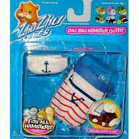 Zhu Zhu Hamster Outfit Sailor and Hat.