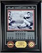 Ted Williams "Final at Bat" Archival Etched Glass w/ 2 24KT Gold Coins - Boston Red Sox Plaque