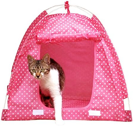 ScientistPet Summer Foldable Waterproof Durable Pet Tent Dog Bed House,Pink S