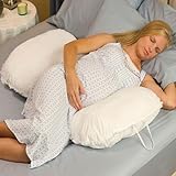 Perfect Fit Cotton Dual-Support Pregga Maternity Pillow, White