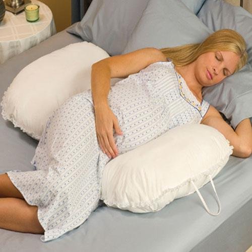 Perfect Fit Cotton Dual-Support Pregga Maternity Pillow, White