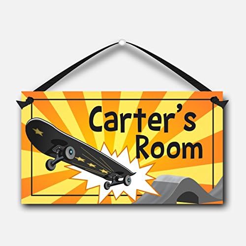 Skateboard Kids Room Sign, Personalized Children's Bedroom Decor