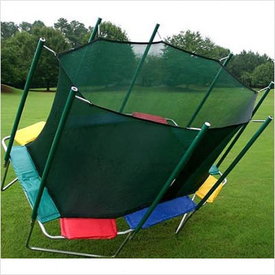 9 x 14 ft. Rectagon Trampoline with Enclosure Pad Color: Green