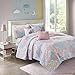 Urban Habitat Kids Reversible Cotton Quilt Set - Vibrant Fun, Playful Print, All Season Children Bedding Coverlet Bedspread, Decorative Pillow, Bedroom Décor, Twin/Twin XL, Cloud Pink 4 Piece