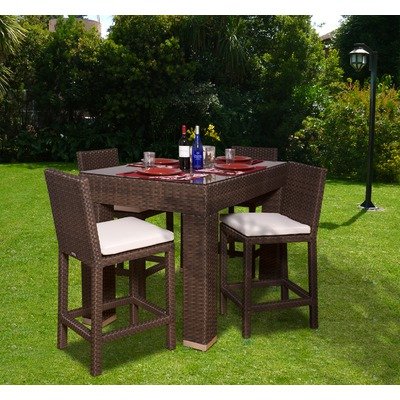 Martinique 5 Pieces Wicker Rectangular Bar Set product image