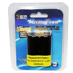 MaximalPower Pentax D-LI90 Li-Ion Rechargeable Camera Battery for K-7/K7D Digital SLR
