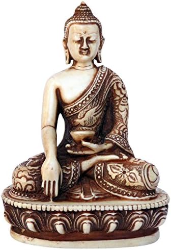 Solid Resin Buddha Statues in Shakyamuni, Medicine, Teaching, Protection and Meditation Poses (Ivory, Shakyamuni 4: Medium)
