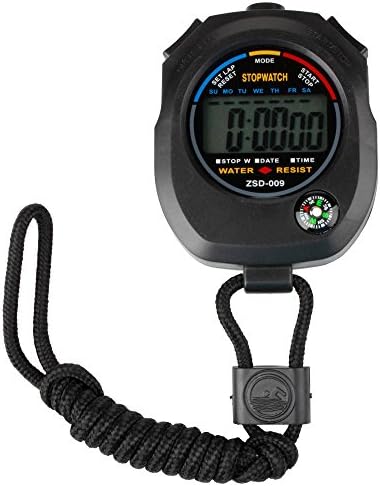 Professional Running Digital Stopwatch Sports Chronograph Timer Black