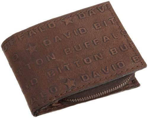 Buffalo by David Bitton Mens Dawson Creek Slim Wallet With Zip Out Coin Pocket, Brown, One Size