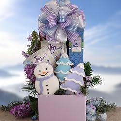 Holiday Themed Gourmet Tea Coffee and Cookies Deluxe Christmas Gift Basket