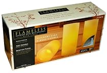 3 Pack of Battery Operated Flameless Scented Real Wax Candles with Timer, Vanilla Scent