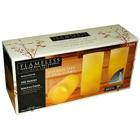 3 Pack of Battery Operated Flameless Scented Real Wax Candles with Timer, Vanilla Scent by Northen international inc