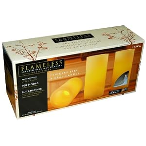 3 Pack of Battery Operated Flameless Scented Real Wax Candles with Timer, Van