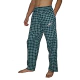 Mens NFL Philadelphia Eagles Plaid Cotton Thermal Sleepwear / Pajama Pants - Green & Black (Size: XXL)