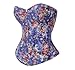 Bslingerie® Womens Floral Denim Boned Bustier Corset