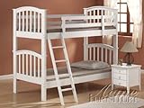 White Finish Twin / Twin Bunk Bed Acs002321