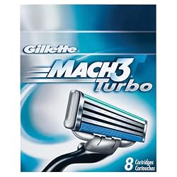 Gillette Mach3 Turbo Cartridges, 8-Count