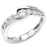 14k White Gold Round Diamond Ladies Bridal Ring Engagement (0.55 cttw, F-G-H Color, SI-I Clarity)