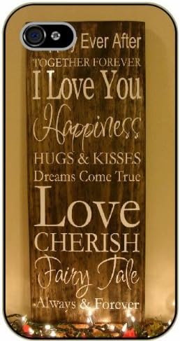 iPhone 5C Happily ever after, together forever I love you. Hugs and kisses, dreams come true - black plastic case / Life quotes, inspirational and motivational / Surelock Authentic
