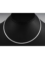 2mm Italian .925 Sterling Silver FLAT DOME Omega Chain Necklace Nickel Free 16in, 18in