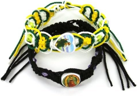 Our Lady of Guadalupe and Saint Jude Hand Woven Bracelets - Ideal as a Friendship Bracelets - Excellent Quality, Assorted Color Bracelets