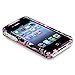 Snap-on Rubber Coated Case compatible with Apple iPhone 4 / 4S, Pink / Black Butterfly