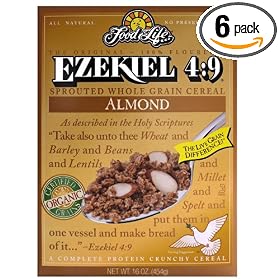 Food For Life Ezekiel 4:9 Organic Sprouted Grain Cereal, Almond, 16-Ounce Boxes (Pack of 6)