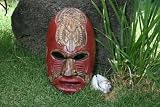 FIJIAN TIKI MASK W/ 2 CARVED TURTLES - 8 FISHING/OCEAN - POLYNESIAN ART