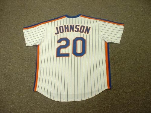 HOWARD JOHNSON New York Mets 1986 Majestic Cooperstown Throwback Home Baseball Jersey, MEDIUM